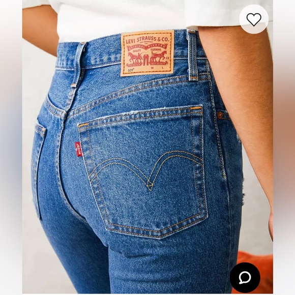 LEVI’S 501 ORIGINAL CROPPED DISTRESSED JEANS - Picture 7 of 9